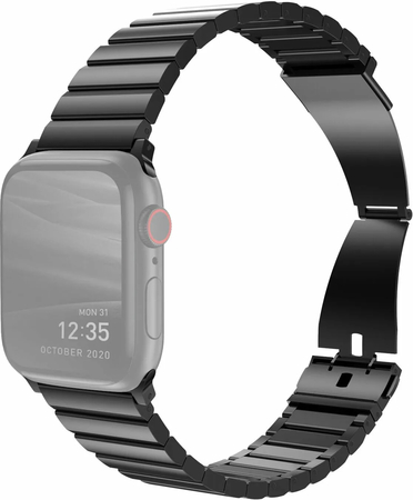 Ремешок для Apple Watch 49/45/44/42 mm Uniq Strova Strap Link Steel Black, изображение 2