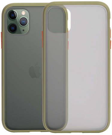 Чехол для iPhone 11 Pro Brosco Зелено-Оранжевый, изображение 3