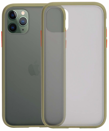 Чехол для iPhone 11 Pro Max Brosco Зелено-оранжевый, изображение 2