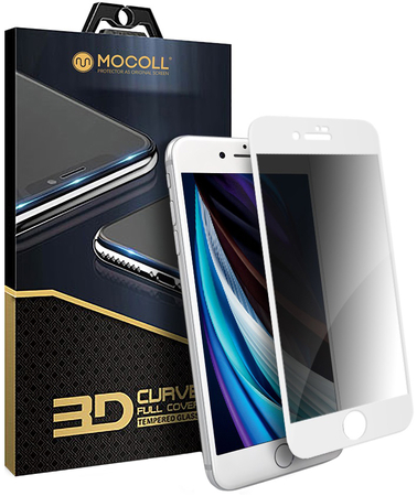 Защитное стекло Приватное 2.5D для iPhone 7 Plus/8 Plus MOCOll Black Diamond белое