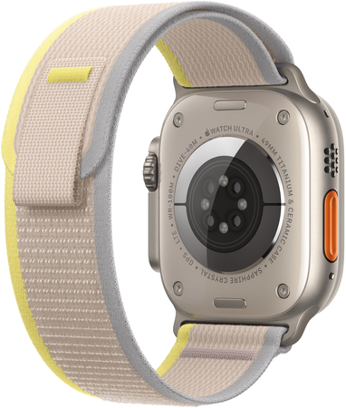 Apple Watch Series Ultra 49mm Titanium Case With Yellow/Beige Trail Loop, Цвет: Beige / Бежевый, Возможности подключения: GPS + Cellular, изображение 3