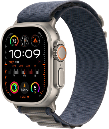 Apple Watch Ultra 2 GPS + Cellular, 49 мм, корпус из титана, ремешок Alpine синего цвета, Экран: 49, Цвет: Blue / Синий темный