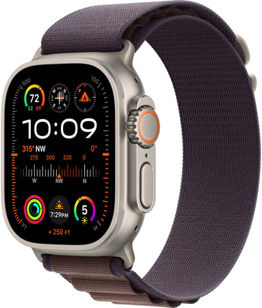 Apple Watch Ultra 2 GPS + Cellular, 49 мм, корпус из титана, ремешок Alpine цвета индиго, Экран: 49, Цвет: Violet / Фиолетовый