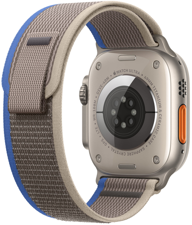 Apple Watch Series Ultra 49mm Titanium Case With Blue/Gray Trail Loop, Цвет: Grey / Серый, Возможности подключения: GPS + Cellular, изображение 3