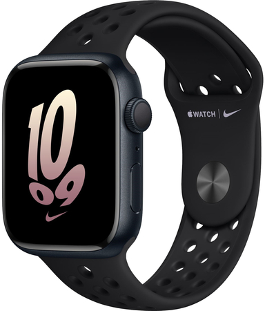Apple Watch Series 8 45mm GPS Midnight Aluminum Case with Black/Black Nike Sport Band