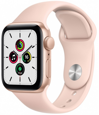 Apple Watch SE 44mm Gold Aluminum Case with Pink Sand Sport Band