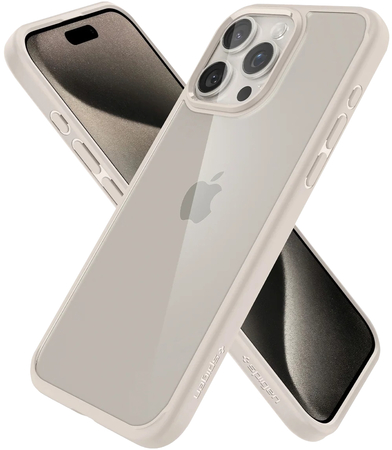 Защитный чехол Spigen Ultra Hybrid iPhone 15 Pro Natural Titanium, изображение 5