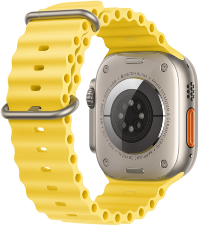Apple Watch Series Ultra 49mm with Yellow Ocean Band, Цвет: Yellow / Желтый, Возможности подключения: GPS + Cellular, изображение 3