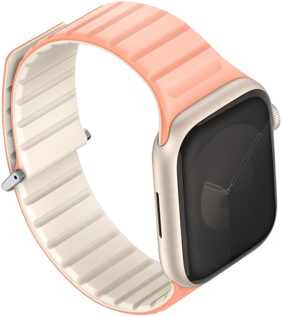 Ремешок для Apple Watch 49/45/44/42 mm Uniq Revix EVO reversible Magnetic Crepe Pink/Ivory, Цвет: Pink / Розовый, изображение 2