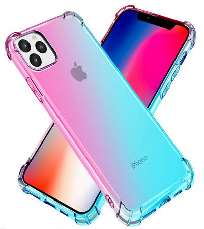 Чехол для iPhone 11 Pro Max Brosco HARDTPU Розово-голубой