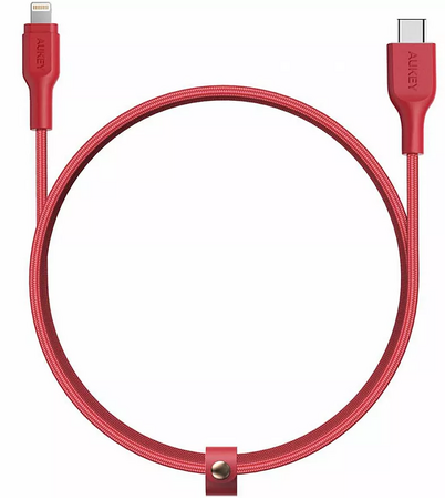 Кабель USB-C to Lightning AUKEY 2m Red