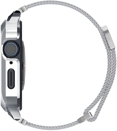 Ремешок для Apple Watch 45mm Spigen Metal Fit Pro Silver, Цвет: Silver / Серебристый, изображение 4