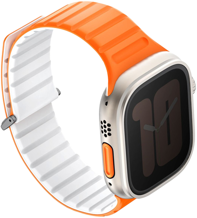 Ремешок для Apple Watch 49/45/44/42 mm Uniq Revix EVO reversible Magnetic Amber Orange/White, Цвет: Orange / Оранжевый, изображение 2