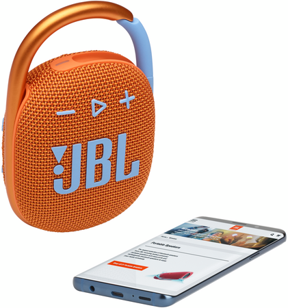 Портативная колонка JBL Clip 4 Orange, Цвет: Orange / Оранжевый, изображение 9