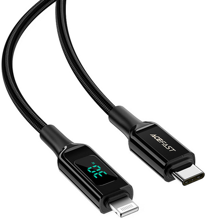 Кабель ACEFAST C6-01 USB-C to Lightning Black, Цвет: Black / Черный, изображение 3