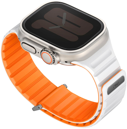 Ремешок для Apple Watch 49/45/44/42 mm Uniq Revix EVO reversible Magnetic Amber Orange/White, Цвет: Orange / Оранжевый, изображение 3