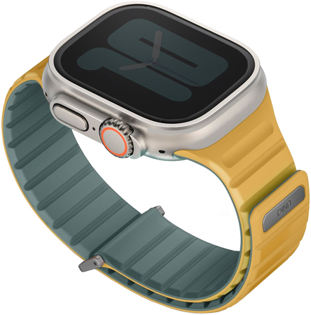 Ремешок для Apple Watch 49/45/44/42 mm Uniq Revix EVO reversible Magnetic Viridian Green/Burnt Yell, Цвет: Green / Зеленый, изображение 4