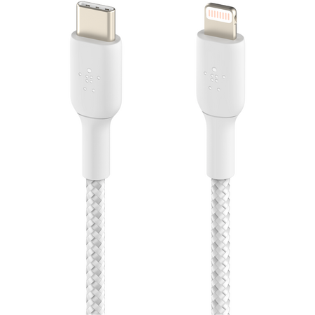 Кабель Belkin BoostCharge USB-C Braided Cable with Lightning Connector 2м белый, изображение 3