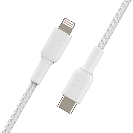 Кабель Belkin BoostCharge USB-C Braided Cable with Lightning Connector 2м белый, изображение 4