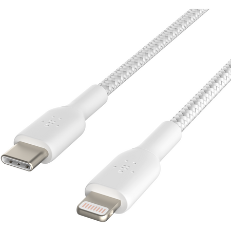 Кабель Belkin BoostCharge USB-C Braided Cable with Lightning Connector 2м белый, изображение 5