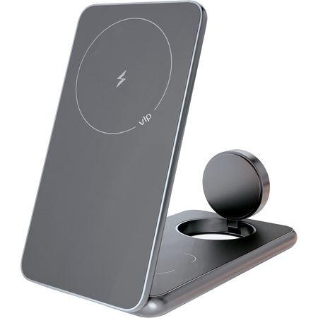 Беспроводное зарядное устройство VLP Alum Power 3 in 1, темно-серое