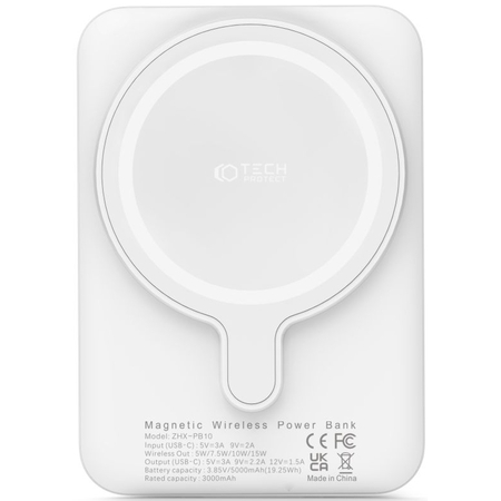 Внешний АКБ Tech-Protect PB10 LifeMag White, Цвет: White / Белый