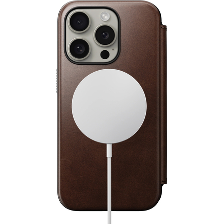 Защитный чехол для iPhone 15 Pro Nomad Modern Leather Folio, brown, изображение 3