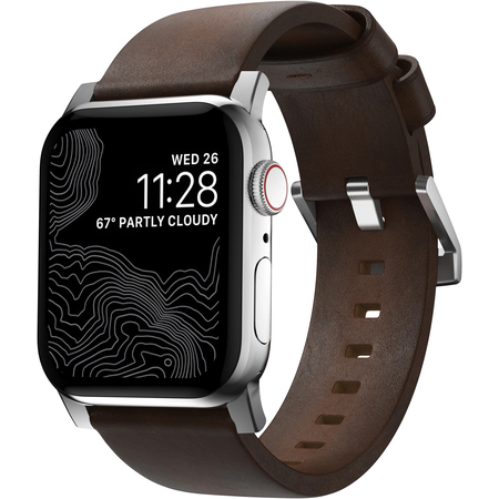 Ремешок Nomad Modern Band Leather Strap Brown, silver - Apple Watch 49mm/45mm, изображение 3