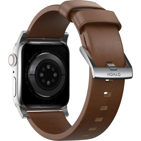 Ремешок Nomad Modern Band Leather Strap Brown, silver - Apple Watch 49mm/45mm, изображение 4