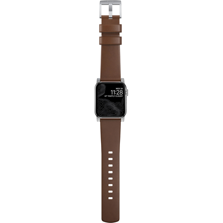 Ремешок Nomad Modern Band Leather Strap Brown, silver - Apple Watch 49mm/45mm, изображение 6