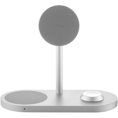 Беспроводное зарядное устройство uBear Stage 3in1 (WL07SL31-AD) Silver, Цвет: Silver / Серебристый, изображение 2