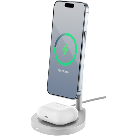 Беспроводное зарядное устройство uBear Stage 2in1 (WL06SL21-AD) Silver, Цвет: Silver / Серебристый, изображение 4