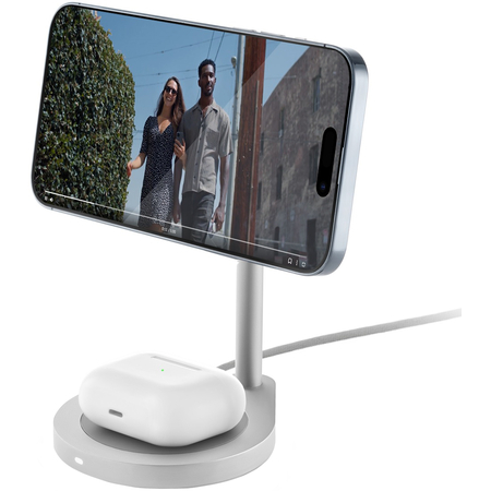 Беспроводное зарядное устройство uBear Stage 2in1 (WL06SL21-AD) Silver, Цвет: Silver / Серебристый, изображение 5