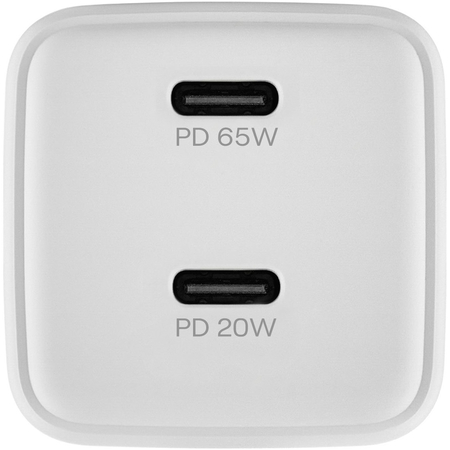 Сетевое зарядное устройство uBear Bridge 65W 2х Type-C (WC28WHPD65-2C) Белый, изображение 3