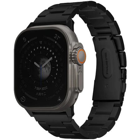 Ремешок для Apple Watch 49/45/44/42 mm Uniq OSTA Steel Strap with Self-Adjustable Links Black