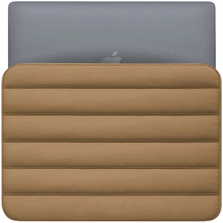 Чехол для Macbook Air/Pro 13"/14" (18/22) Bustha Puffer 3.0 Sleeve Nylo/Leather Camel, Цвет: Beige / Бежевый, изображение 2