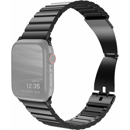 Ремешок для Apple Watch 49/45/44/42 mm Uniq Strova Strap Link Steel Black, изображение 2