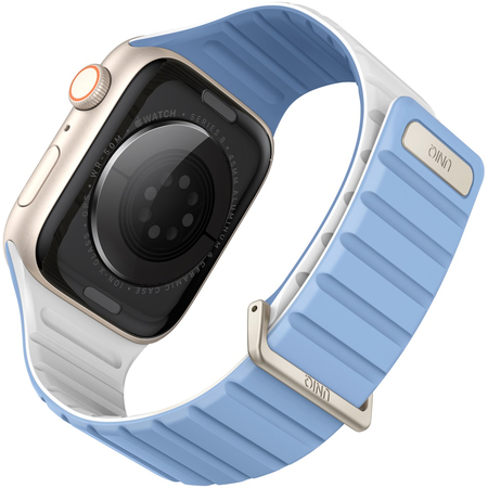 Ремешок для Apple Watch 41/40/38 mm Uniq Revix EVO Reversible Magnetic Powder Blue/White, изображение 3