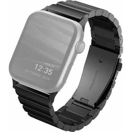Ремешок для Apple Watch 49/45/44/42 mm Uniq Strova Strap Link Steel Black, изображение 3