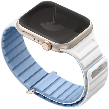 Ремешок для Apple Watch 41/40/38 mm Uniq Revix EVO Reversible Magnetic Powder Blue/White, изображение 4