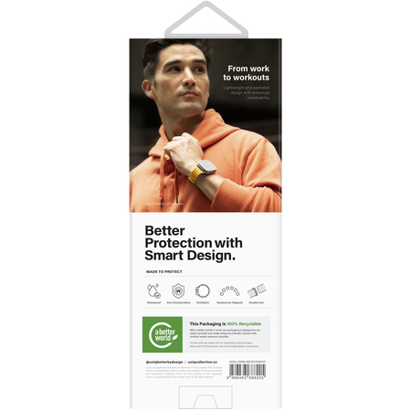 Ремешок для Apple Watch 41/40/38 mm Uniq Revix EVO Reversible Magnetic Powder Blue/White, изображение 6