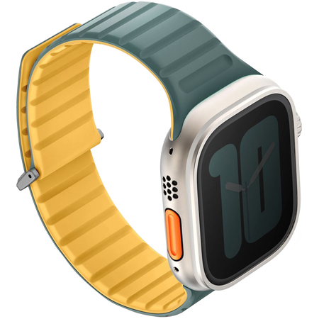 Ремешок для Apple Watch 49/45/44/42 mm Uniq Revix EVO reversible Magnetic Viridian Green/Burnt Yell, Цвет: Green / Зеленый, изображение 2