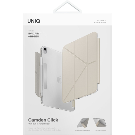 Чехол для iPad Air 11 (2024) Uniq Camden Click Ivory, Цвет: Ivory / Слоновая кость, изображение 8