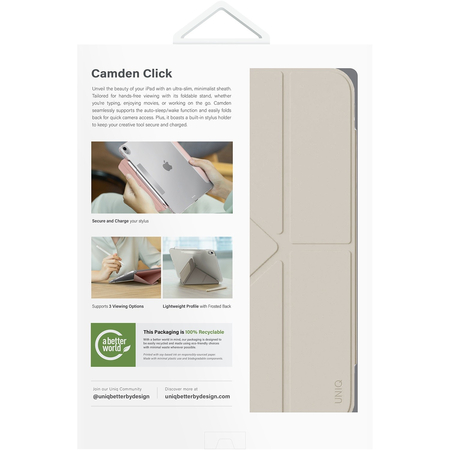 Чехол для iPad Air 11 (2024) Uniq Camden Click Ivory, Цвет: Ivory / Слоновая кость, изображение 9