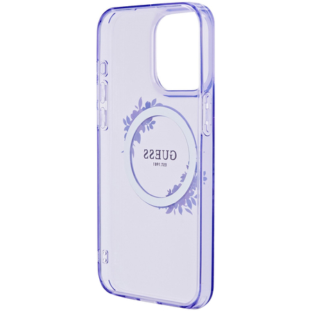 Чехол для iPhone 15 Pro Max Guess PC/TPU Flowers Wreath Hard Purple (MagSafe), Цвет: Violet / Фиолетовый, изображение 2