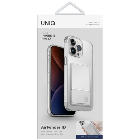 Чехол для iPhone 15 Pro Max Uniq Air Fender ID (cardslot) Clear, изображение 6