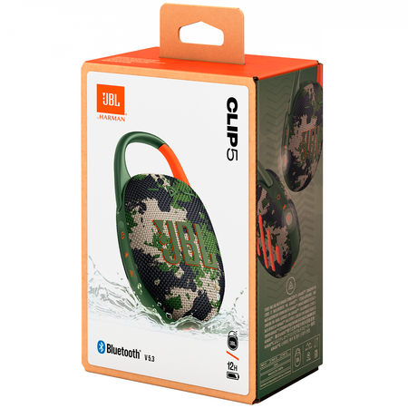 Портативная колонка JBL Clip 5 Squad, Цвет: Squad / Камуфляж, изображение 10