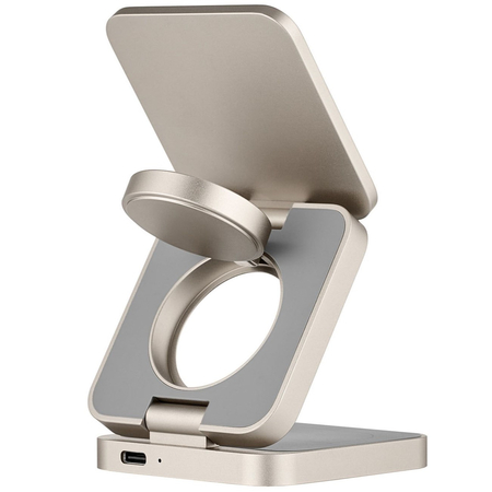 Беспроводное зарядное устройство uBear Balance 3in1 Magnetic wireless charger титан, Цвет: Natural Titanium, изображение 2