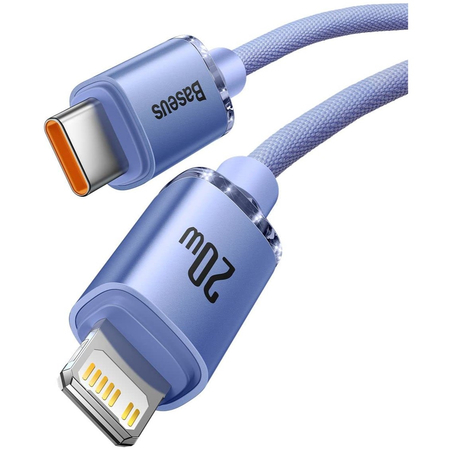 Кабель Baseus Crystal Shine Series USB Type-C/Lightning (CAJY000305) 2 m Purple, изображение 3