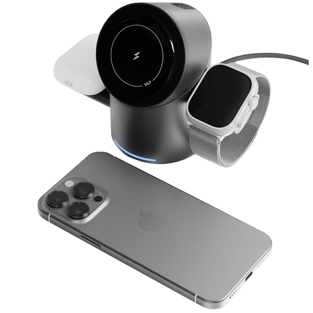 Беспроводное зарядное устройство VLP Tower Power 3 in 1 Grey, Цвет: Grey / Серый, изображение 3